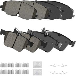 Front and Rear Ceramic Brake Pads Kits with Hardware Set, Compatible with 2018 2019 2020 2021 2022 Volkswagen Atlas (D2074+D-1761) in Kuwait