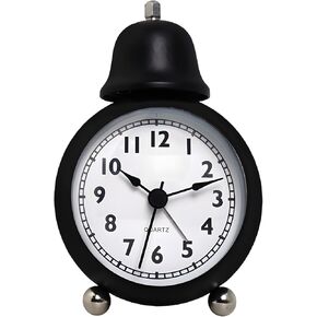 3" Analog Alarm Clock - Silent Non Ticking Small Clock, Rotatable Stand Metal Desk Clock, Simple Design for Living Room Decor/Bedroom/Bedside/Shelf (Yellow) in Kuwait
