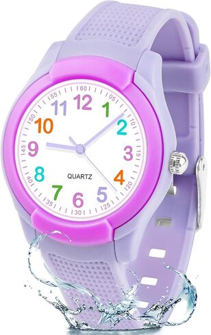ساعة أطفال للأولاد والبنات من عمر 3 إلى 12 سنة، مقاومة للماء 3ATM للأطفال، ساعة تناظرية وقت التدريس، سهلة القراءة، هدايا الأطفال in Kuwait