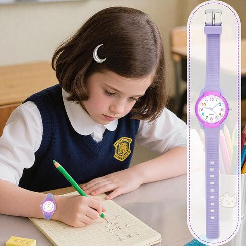 ساعة أطفال للأولاد والبنات من عمر 3 إلى 12 سنة، مقاومة للماء 3ATM للأطفال، ساعة تناظرية وقت التدريس، سهلة القراءة، هدايا الأطفال in Kuwait