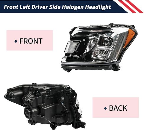 مصباح هالوجين أمامي مع مصابيح أمامية يمين للراكب الأمامي JL1Z-13008-K JL1Z13008K FO2503370 FO2503370C متوافق مع Ford Expedition XLT Limited 2018-2021 in Kuwait