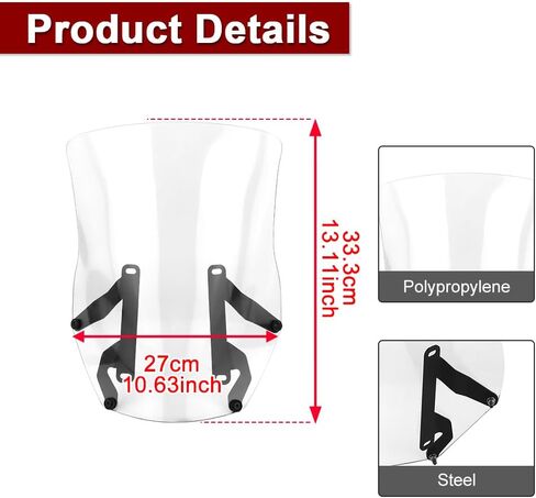 Xitomer 4mm Polycarbonate Windscreen Compatible with CFMOTO 450MT 2024-2025 / IBEX 450 2024-2025 Motorcycle Windshield (Smoke) in Saudi Arabia