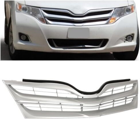HECASA Front Upper Grille Compatible with 2013-2016 Toyota Venza Replacement for TO1200359C 531010T020 Silver Honeycomb Mesh Bumper in Saudi Arabia