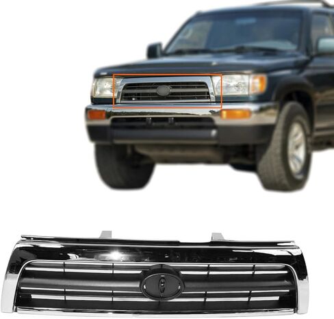 Perfit Liner New Replacement Parts Front Chrome Dark Argent Grille Grill Compatible With 96-98 4Runner Fits TO1200202 5311135340 in Saudi Arabia