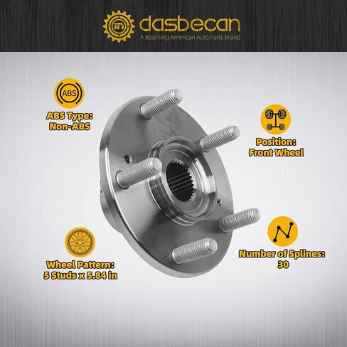 Dasbecan Front Driver & Passenger Side Wheel Hub Bearing Assembly Compatible with Honda Accord 2008-2012 Crosstour 2010-2015, Acura TSX 2009-2014 Replace# ‎44600-TA0-A0 SPK006 in Saudi Arabia