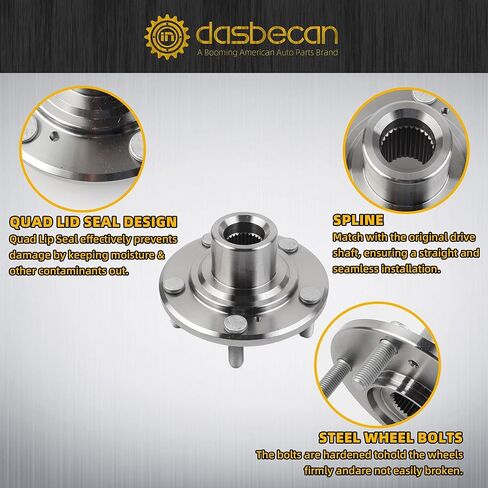 Dasbecan Front Driver & Passenger Side Wheel Hub Bearing Assembly Compatible with Honda Accord 2008-2012 Crosstour 2010-2015, Acura TSX 2009-2014 Replace# ‎44600-TA0-A0 SPK006 in Saudi Arabia