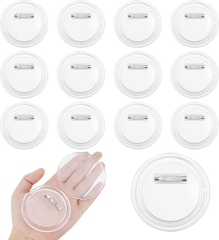 12 حزمة من دبابيس الأزرار المصنوعة من الأكريليك الشفاف مقاس 3 بوصات - شارات دبابيس مخصصة يمكنك صنعها بنفسك، وأزرار صور فارغة للحرف اليدوية، وصناعة الشارات، والمشروعات المدرسية، والفرق، والهدايا الشخصية in Kuwait