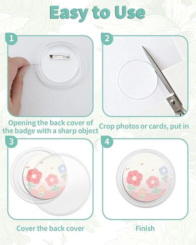 12 حزمة من دبابيس الأزرار المصنوعة من الأكريليك الشفاف مقاس 3 بوصات - شارات دبابيس مخصصة يمكنك صنعها بنفسك، وأزرار صور فارغة للحرف اليدوية، وصناعة الشارات، والمشروعات المدرسية، والفرق، والهدايا الشخصية in Kuwait