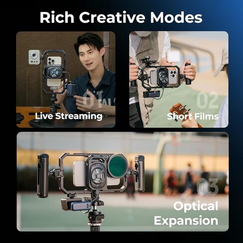 SmallRig Universal Quick Release Phone Cage, Aluminium Alloy Magnetic Smartphone Video Rig Support for Apple MagSafe, Sturdy Phone Video Stabilizer Case for iPhone for Samsung for Huawei and More-4299 in Kuwait