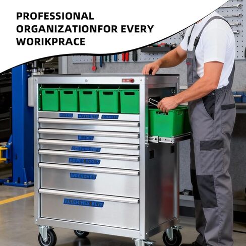 12/24/36 Pack of Magnetic Toolbox Labels, 3D-Printed Tool Box Labels, General Tool Box Organize Accessories, Reusable Tags for Steel Toolboxes, Carts, Drawers, and Cabinets (（24Pack） Green) in Saudi Arabia