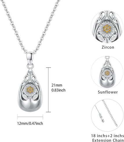 Celtic Knot Urn Necklace Word Projection Necklace Sterling Silver Blue Crystal Circle Urn Pendant 100 Languages Commemorate Necklace Jewelry Gifts for Women Men Mother's Day in Kuwait