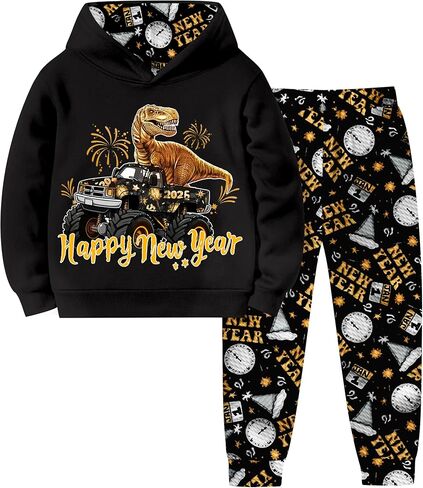 ملابس طفل صبي 18M-6T طويلة الأكمام ديناصور هوديي بانت مجموعات T-Rex طفل رضيع وتتسابق خريف شتاء ربيع in Kuwait