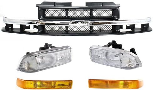 طقم تجميع الشبكة الأمامية Garage-Pro لسيارة شيفروليه S10 1998-2004، ملحقات Chevy Blazer، قابلة للطلاء in Kuwait