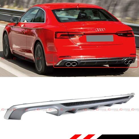 كوزتوم ضبط S5 نمط رباعي العادم تلميح زعانف القرش المصد الخلفي الناشر الستارة متوافق مع 2018-2019 أودي A5 SLINE 2/4 باب B9 in Saudi Arabia