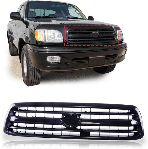 CarPartsDepot Replacement Parts Compatible With 2000-2002 Toyota Tundra Grill Grille Painted Plastic Matte Black Bar Insert 2/4Wd TO1200226 530000C020 in Saudi Arabia