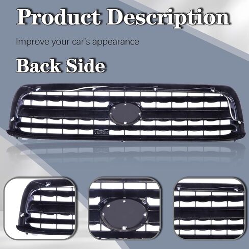 CarPartsDepot Replacement Parts Compatible With 2000-2002 Toyota Tundra Grill Grille Painted Plastic Matte Black Bar Insert 2/4Wd TO1200226 530000C020 in Saudi Arabia