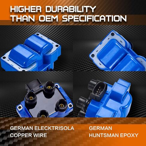 ENA Blue Ignition Coil Pack Compatible with Ford Lincoln Mazda Mercury F150 F250 Contour E-150 Escort Explorer Mustang Ranger Town Car Mark VIII B2300 B2500 2.3L 4.6L Replacement for FD487 C924 in Saudi Arabia