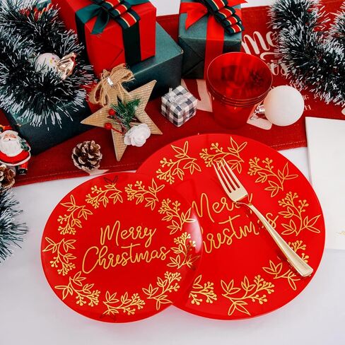 Morejoy 175PCS Thanksgiving Plastic Plates, Pink Gold Plastic Plates Disposable Include: 25 Dinner Plates, 25Dessert Plates,25 Cups,25 Forks,25 Knives,25 Spoons,25 Napkins,Perfect for Thanksgiving. in Kuwait