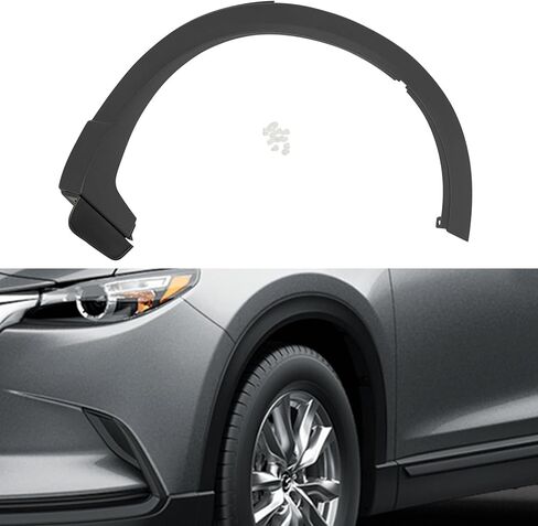 حاجز خلفي لسيارة Mazda CX-9 2016-2023 - قالب قوس العجلة اليسرى TK4851W50F TK4851W60F، استبدال PP مباشر أسود (يسار) in Kuwait