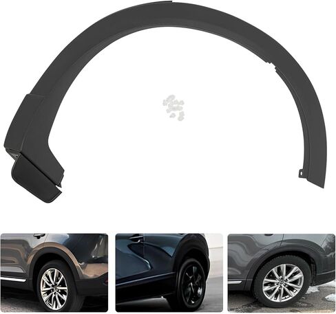حاجز خلفي لسيارة Mazda CX-9 2016-2023 - قالب قوس العجلة اليسرى TK4851W50F TK4851W60F، استبدال PP مباشر أسود (يسار) in Kuwait
