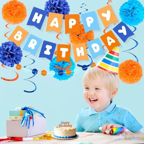 زينة عيد الميلاد، لافتة عيد ميلاد سعيد، زخارف حفلات باللون الأزرق والبرتقالي مع الكريات هامشية للتعليق، زينة دائرية، نقاط دائرية، إكليل للأولاد والرجال والنساء، زينة الحفلات in Kuwait