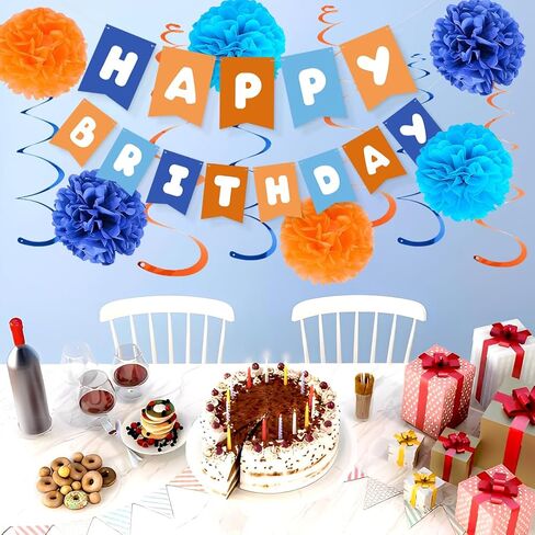 زينة عيد الميلاد، لافتة عيد ميلاد سعيد، زخارف حفلات باللون الأزرق والبرتقالي مع الكريات هامشية للتعليق، زينة دائرية، نقاط دائرية، إكليل للأولاد والرجال والنساء، زينة الحفلات in Kuwait