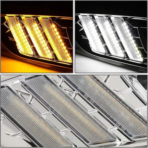 مجموعة مصابيح الضباب من Auto Dynasty متوافقة مع 2015 2016 2017 Ford Focus، استبدال مصباح الضباب LED DRL مع إشارة الانعطاف، الأسلاك والإطار، جانب راكب السائق، عدسة مدخنة in Saudi Arabia