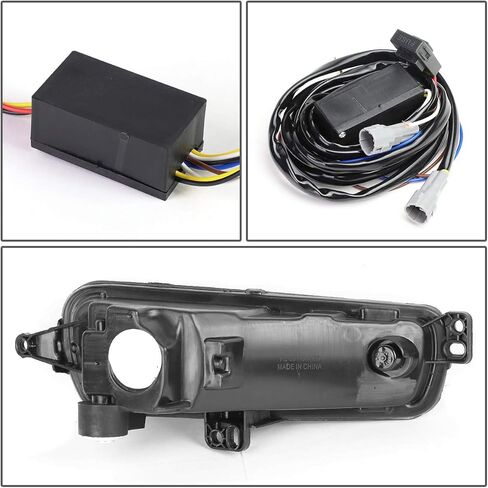 مجموعة مصابيح الضباب من Auto Dynasty متوافقة مع 2015 2016 2017 Ford Focus، استبدال مصباح الضباب LED DRL مع إشارة الانعطاف، الأسلاك والإطار، جانب راكب السائق، عدسة مدخنة in Saudi Arabia