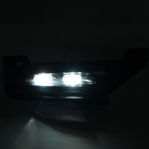 HECASA يمين مصباح الضباب LED والحافة المتوافقة مع 2015-2024 كرايسلر 300 بديل لـ CH2593154 68294008AA CH1039172 68227212AB طقم مصابيح الضباب غطاء الكسوة عدسة شفافة الإسكان الأسود - جانب الركاب in Saudi Arabia