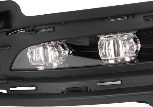 HECASA يمين مصباح الضباب LED والحافة المتوافقة مع 2015-2024 كرايسلر 300 بديل لـ CH2593154 68294008AA CH1039172 68227212AB طقم مصابيح الضباب غطاء الكسوة عدسة شفافة الإسكان الأسود - جانب الركاب in Saudi Arabia