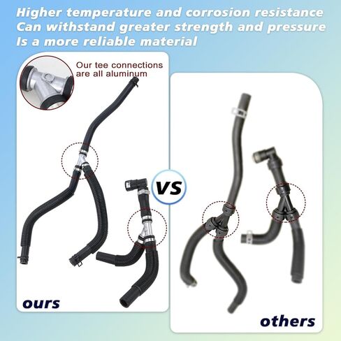 Aluminum HVAC Heater Hose Assembly Compatible With 2011-2019 Dodge Grand Caravan,2011-2016 Chrysler Town & Country 3.6L Replace#626-315HP 5058729AD 5058729AE 5058729AG 5058729AH in Saudi Arabia