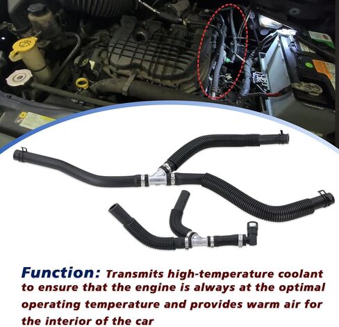 Aluminum HVAC Heater Hose Assembly Compatible With 2011-2019 Dodge Grand Caravan,2011-2016 Chrysler Town & Country 3.6L Replace#626-315HP 5058729AD 5058729AE 5058729AG 5058729AH in Saudi Arabia