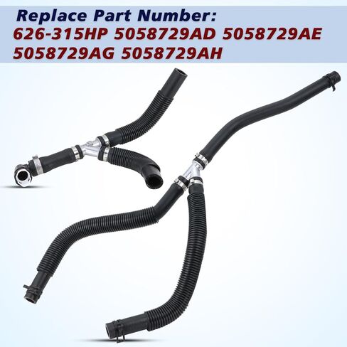 Aluminum HVAC Heater Hose Assembly Compatible With 2011-2019 Dodge Grand Caravan,2011-2016 Chrysler Town & Country 3.6L Replace#626-315HP 5058729AD 5058729AE 5058729AG 5058729AH in Saudi Arabia