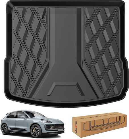 Macan Cargo Liner | AOMSAZTO Custom Fit All Weather Trunk Mat for 2015-2024 Porsche Macan Accessories | Rear Cargo Tray Trunk Floor Mat Waterproof for Porsche Macan Rubber Cargo Mat Black in Kuwait
