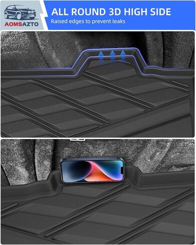 Macan Cargo Liner | AOMSAZTO Custom Fit All Weather Trunk Mat for 2015-2024 Porsche Macan Accessories | Rear Cargo Tray Trunk Floor Mat Waterproof for Porsche Macan Rubber Cargo Mat Black in Kuwait