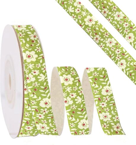 Pink Floral Ribbon 5/8" x 10Yards Vintage Flower Ribbons for Bow Wreath Craft Gift Wrap, Floral Flowers Printed Cotton Ribbon for DIY Handmade Hair Bow Festival Wedding Home Party Decor in Saudi Arabia