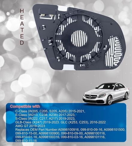 EAP Passenger Side Mirror Glass Compatible with Lexus ES350 ES300h ES250 2020-2025, IS250 IS350 IS500 2021-2025, UX200 UX300h 2019-2025, RC350 2019-2024, LC500 2022-2024, Heated with Blind Spot in Saudi Arabia