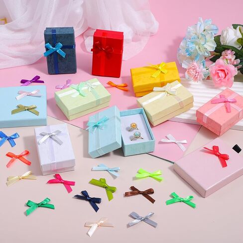 Colorful Mini Ribbon Craft Bows 200pcs 1.57" X 1.38" Satin Ribbon Small Bows for Crafting Decor Fabric Tiny Bows for Baby Girls DIY Embellishments for Gifts Clothes and Party Decorations in Saudi Arabia