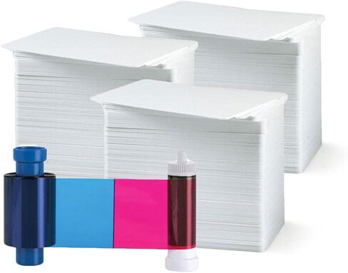 شريط ألوان Bodno Magicard 300 MC300YMCKO - YMCKO - 300 مطبوعة بطاقات PVC عالية الجودة CR80 30 مل - الكمية 300 in Kuwait