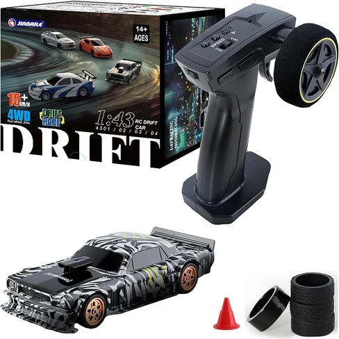 1:43 Mini RC Drift Car 2.4 جيجا هرتز RTR سيارات التحكم عن بعد النسبية الكاملة 4WD مجموعة أضواء السباق عالية السرعة وإطارات السباق (4301-1) in Kuwait