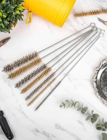 7pcs Stainless Steel Brushes Set, 12 inch Pipe Cleaner Brush，Parts Cleaning Brush Bore Brushes for Tubes, Cylinders, Bottle, Auto Parts (6mm/8mm/10mm/12mm/15mm/18mm/20mm) in Saudi Arabia