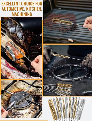 7pcs Stainless Steel Brushes Set, 12 inch Pipe Cleaner Brush，Parts Cleaning Brush Bore Brushes for Tubes, Cylinders, Bottle, Auto Parts (6mm/8mm/10mm/12mm/15mm/18mm/20mm) in Saudi Arabia