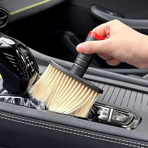 1PC Black and Red Soft - Bristled Car Air Outlet Cleaning Brush: Ideal for Dashboard and AC Vents in Saudi Arabia