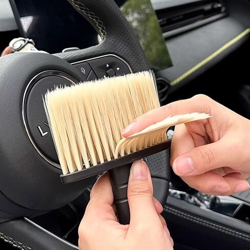 1PC Black and Red Soft - Bristled Car Air Outlet Cleaning Brush: Ideal for Dashboard and AC Vents in Saudi Arabia