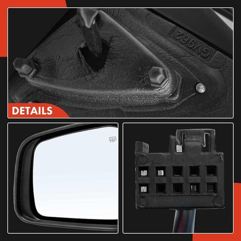 A-Premium Passenger Side Power Door Mirror - Compatible with Dodge Durango 2011-2018 - Heated Manual Folding Black Outside Rear View Mirror - Replace# 5SH42AXRAF in Saudi Arabia