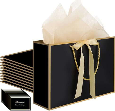 10 قطع من حقائب هدايا وردية بمقابض من ووريك، مقاس 35.56 سم × 25.4 سم × 11.43 سم، أكياس وردية متوسطة الحجم مع 20 منديلًا ورقيًا و10 بطاقات لحفلات عيد الميلاد وحفلات أعياد الميلاد وحفلات الزفاف ووصيفات العروس in Kuwait