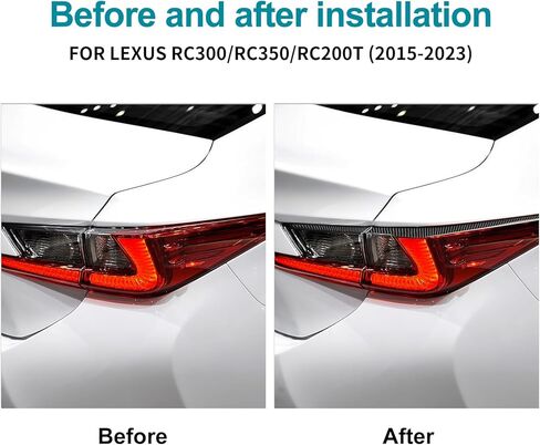 AIRSPEED for Lexus Car Rear Taillights Lamps Eyebrow Cover Strip Trim Carbon Fiber for Lexus RC300 RC350 RC200T 2019-2025, Black in Saudi Arabia