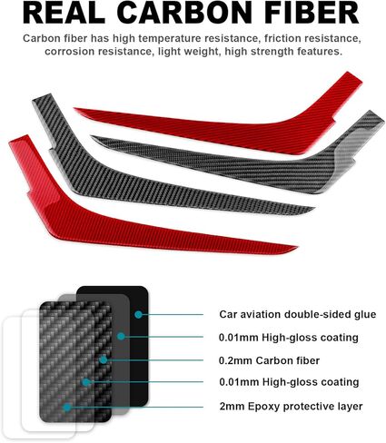 AIRSPEED for Lexus Car Rear Taillights Lamps Eyebrow Cover Strip Trim Carbon Fiber for Lexus RC300 RC350 RC200T 2019-2025, Black in Saudi Arabia