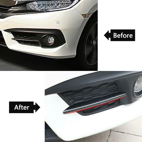 x xotic tech Front Fog Light Insert Stripe Cover Trim Chrome, Compatible with Honda Civic 10th Gen 16-18 in Saudi Arabia