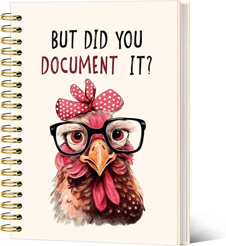 sjdfcsa مجلة دفتر الدجاج مضحك، مجلة هدايا الموارد البشرية للنساء، هدايا مكتب مضحكة لزملاء العمل، ولكن هل قمت بتوثيقها دفتر ملاحظات حلزوني 5.5 × 8.3 بوصة in Kuwait